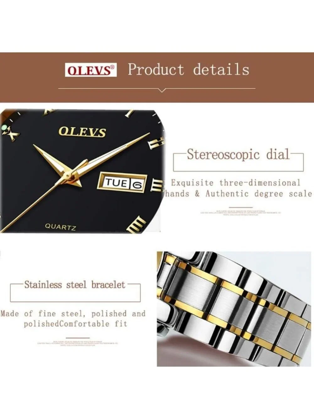 Mens Silver Black Stainless Steel Luminous Quartz Waterproof Round Classic Watch